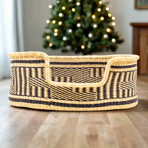 Oates Dog Bed | Black Jenga-Akatue-Yard + Parish