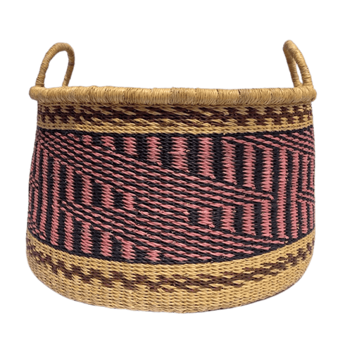 Blanket Basket | Pink Bolt-Akatue-Yard + Parish