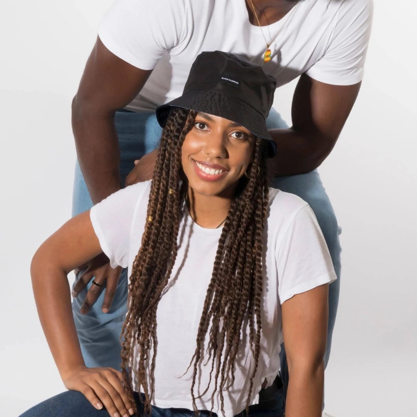 Reversible Satin Lined Bucket Hat Black Sunrise YARD PARISH