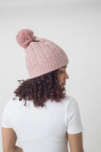 Load image into Gallery viewer, Satin-Lined Bobble Hat | Pink-Black Sunrise-Yard + Parish